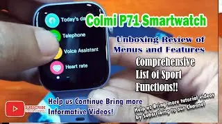 Colmi P71 Smartwatch - Unboxing Review of Menus and Features