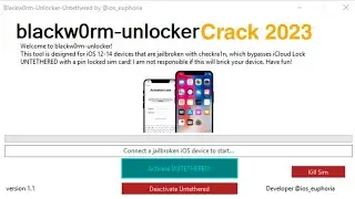 Blackw0rm Unlocker Tool v1.1 Crack 2023 | iCloud Bypass iOS 12, 13, and 14