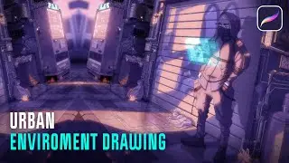 Drawing a Cyberpunk World in Procreate | Digital Painting | City