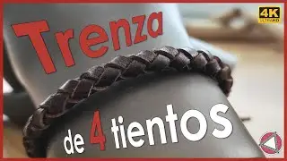 🙇‍♂️ Cómo hacer una TRENZA REDONDEADA de 4 tientos con CUERO súper FÁCIL 🤗 DIY Tutorial