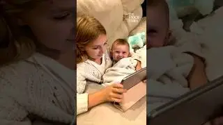 Sisters' adorable snuggle session! #sister #family #love #viralvideo #hug #baby