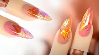 Shattered Glass Design | Mylar Ribbons and Jelly Gel Polish Nails