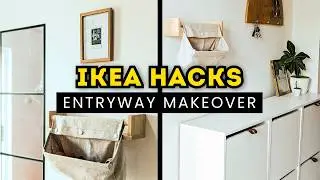 EXTREME ENTRYWAY MAKEOVER (IKEA PRODUCTS ONLY) + IKEA Mirror Hack