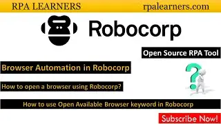 How to open a browser using Robocorp | How to use Open Available Browser keyword in Robocorp