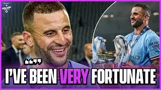 Kyle Walker reacts to becoming a TREBLE winner with Man City! 🏆🏆🏆