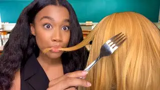 ASMR Girl In The Back Of The Class Eats Your Hair 😋💆‍♀️ ASMR Hair Play | Personal  Attention