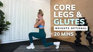 20-minute LEGS, GLUTES & ABS WORKOUT | Weighted or Bodyweight... Ashley Freeman