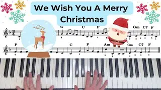 We Wish You A Merry Christmas на фортепиано, пианино по нотам, piano version