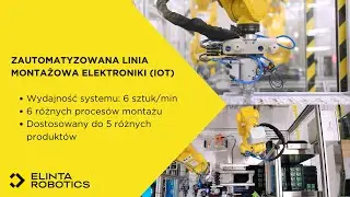 Zautomatyzowana linia montażowa IOT z 7 robotami FANUC. Wysoka prędkość, precyzja i wszechstronność