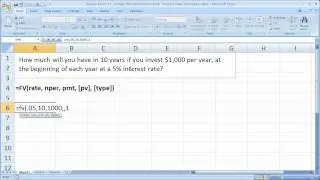 Finance Basics 11 - Annuity Due Calculation in Excel - Present Value and Future Value