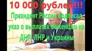 Президент России подписал указ о выплатах беженцам из ДНР ЛНР  Украины - (Указ В. Путина)