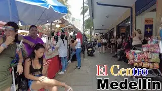 🇨🇴 (4K) EL CENTRO MEDELLIN DOWNTOWN BOTERO PLAZA LA CANDELARIA COLOMBIA
