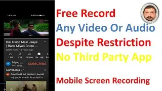 Free Record Any Video Or Audio Despite Restriction or No Third Party App But Mobile Screen Recording