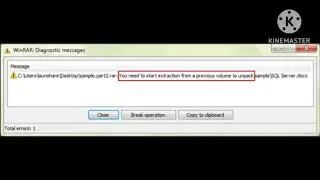 Pc Fix WinRAR You need to start extraction from a previous volume to unpack Problem solve Windows
