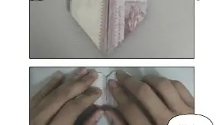 Money origami heart