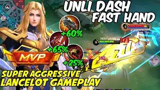 LANCELOT UNLI DASH FAST HAND GAMEPLAY 2024⚡️LANCELOT BEST BUILD & EMBLEM 2024 | LANCELOT MLBB