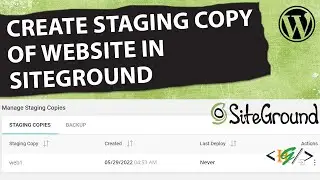 How to Create a Staging Copy of Website in Site Tools | Siteground Tutorial