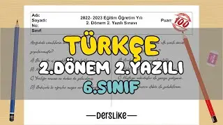 6. Sınıf Türkçe 2.Dönem 2.Yazılı Soruları 