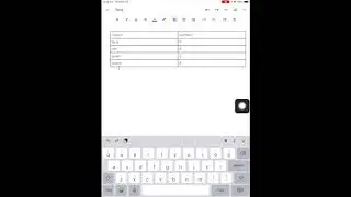 Insert Table - Google Doc - iPad
