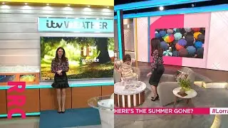 Laura Tobin @short pleather skirt on GMB then long skirt on Lorraine