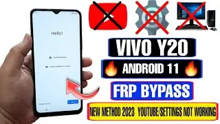 VIVO Y20 FRP Bypass Android 11 New Method 2023 | YouTube Not Working | Settings Not Working |