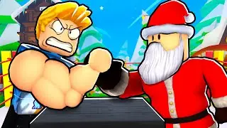 Defeating The Santa Boss in Roblox Arm Wrestle Simulator