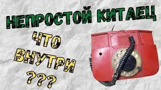 Китайский номеронабиратель и советские радио детали в барабанном телефоне