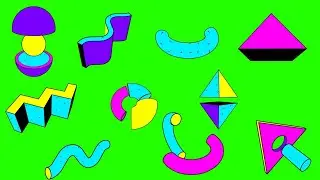 Rotating 3D SHAPES Green Screen ( Animated OVERLAYS)