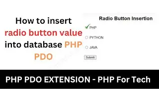 How to insert radio button value into database PHP PDO | insert radio button value into database PHP