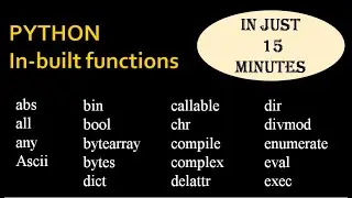 python in built function || Use of Python In-built functions with explaination in 15 minutes.