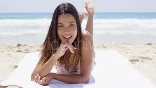 Blond Woman In Sun Dress Leaning Against Palm - (lifestyle) Stock Footage | Mega Pack +40 items