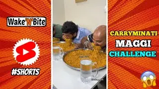 CARRYMINATI MAGGI EATING CHALLENGE😱 कैरीमिनाती मैगी खाने की चुनौती🔥 #shorts #foodie #foodlover