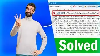 How to fix: The GenerateStaticWebAsssetsPropsFile task failed unexpectedly in Visual Studio