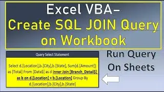 Excel VBA Create SQL JOIN Query on Workbook