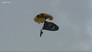 U.S. Army Golden Knights parachute team dropped in to Fort Myer, Va.