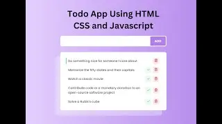 To-Do App HTML, CSS, and Javascript | Tutorials for Beginners | Create To Do List Website App