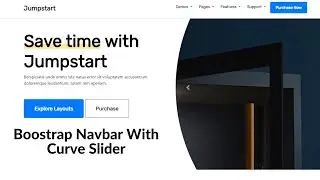 Navbar Bootstrap Animation On scroll with Curve Slider using Html | CSS | Jquery