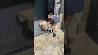 He STOLE the package on the door!