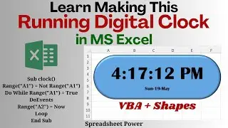 Make Running Digital Clock in Excel