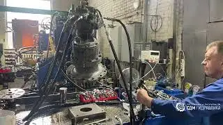 Испытание мотора поворота башни гидравлического экскаватора HITACHI EX 120-5