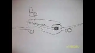 how to draw real easy a plane in 1 minute