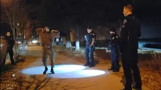 Man refuses to sit for cops, but he can dance!