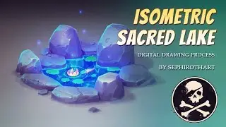 ISOMETRIC SACRED LAKE in Photoshop! Digital Drawing Process ● Sephiroth Art