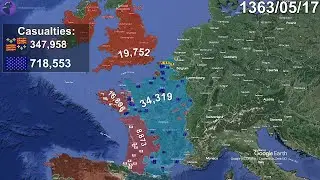 The Hundred Years' War: Every Day with units using Google Earth