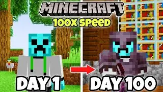 100 Days of Minecraft at 100x Speed