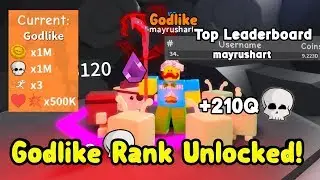 Im On Top Leaderboard Again! Unlocked New Godlike Rank! +210Q Skull - Reaper Simulator