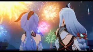 Genshin Impact - Lantern Rite 2.4 Event Finale Cut Scene... Fireworks!