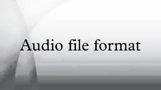 Audio file format