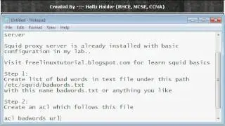 How Filter Keywords in Squid Proxy Server (Hafiz Haider)