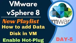 VMware vSphere 8.0 ! How to Add new data disk and configure Hot-Plug ! Day-5